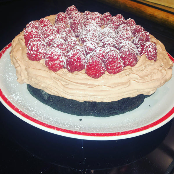 Flourless Chocolate Cake (With Mocha Whipped Cream)